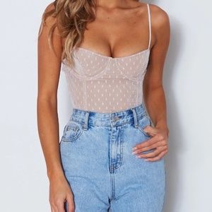 *NWOT* White Fox Boutique No Looking Back Bodysuit White - Sz XS